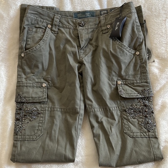 Miss Me Pants - Miss Me embellished cargo pants